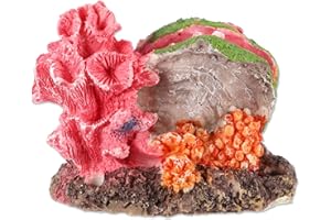 CAPASTEC Aquarium Coral Reef Decor, Artificial Coral Reef Decor, Resin Coral Decoration Ornaments, for Goldfish Betta Fish Fish Tank Decoration Accessories, 3.15"x2.09"x2.64", Pink Orange