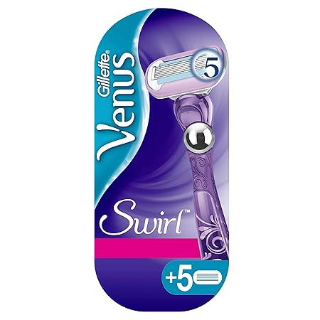 Gillette Venus Swirl Flexiball Damenrasierer mit 5 Rasierklingen, briefkastenfähige Verpackung