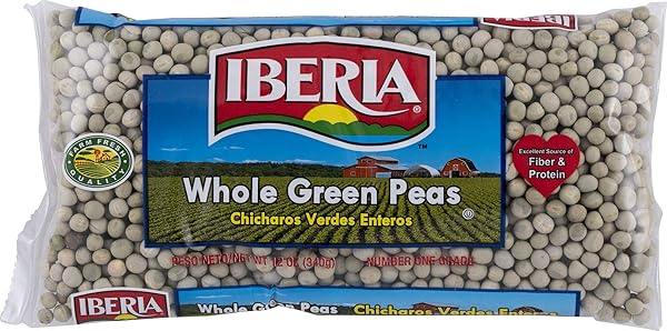 IBERIA WHOLE GREEN PEAS, 12 OZ