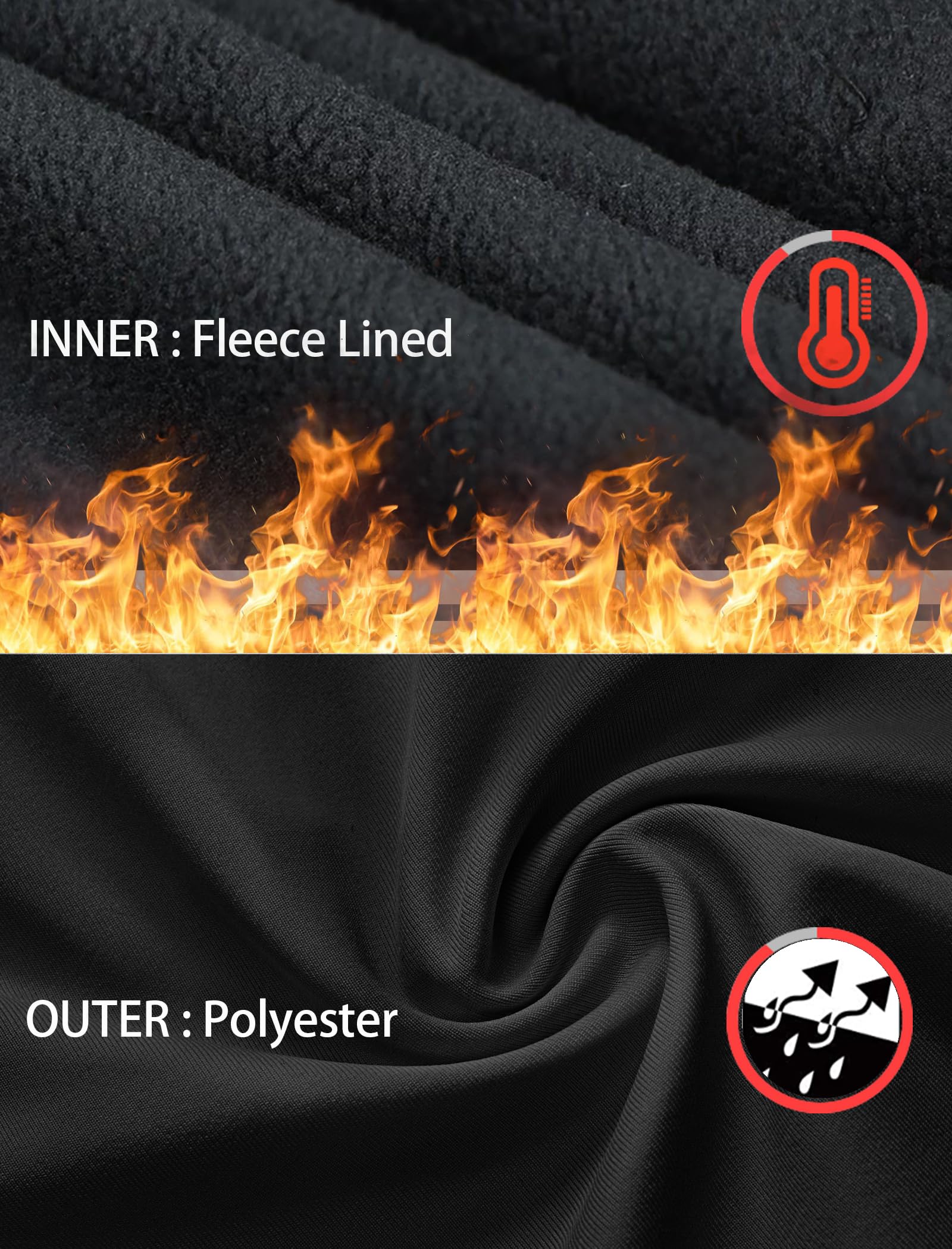 Rolimaka 2 Set Youth Boys' Thermal Underwear Set Fleece Lined Compression Shirt Leggings Pants Kids Base Layer Cold Weather