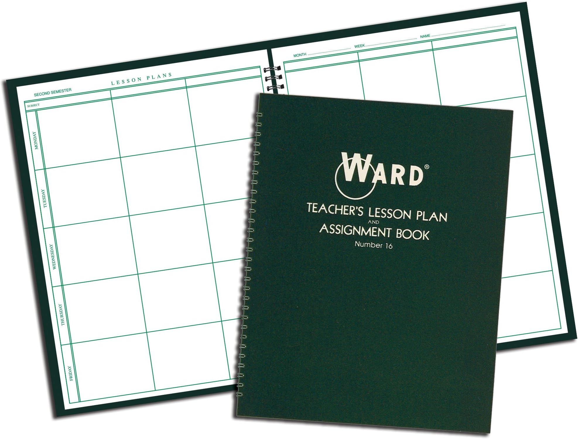 Ward Lesson Plan Book, Wirebound, 11" x 8-1/2", 100 Pages, Green (HUB16)