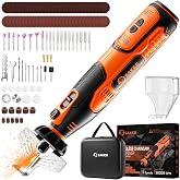 Saker Electric Chainsaw Sharpener Kit,Chain Saw Sharpener Tool | with 12 File Sharpening Wheel Bits,Cordless Rotary Tool Kit with 5-Speed Chainsaw Chain Sharpener(126 Accessories)