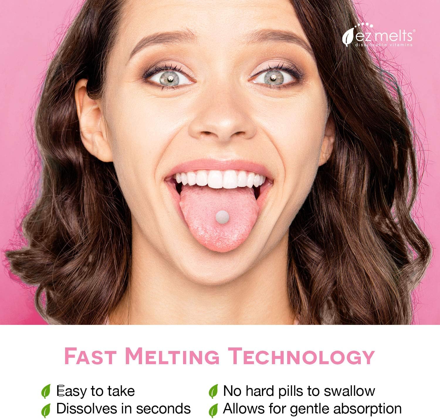 EZ Melts Energy Memory & Mood Enhancer, Methylated B-Complex, Sublingual Vitamins, Vegan, Zero Sugar, Natural Cherry Flavor, 60 Fast Dissolve Tablets: Health & Personal Care