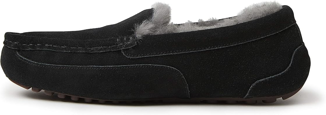 dearfoams fireside melbourne genuine shearling lined moccasin slipper