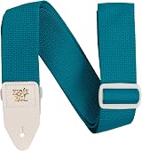Ernie Ball Teal and White Polypro Guitar Strap 2 inch Width 41 to 72 inches