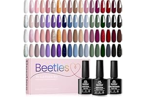 BEETLES GEL POLISH Beetles Winter Gel Nail Polish Set 36 Colors Nail Gel Polish Kit Burgundy Red Blue Green Brown Gold Glitter Pink with Base Top Coat UV LED Needed Manicure Gifts for Women Neutral Elegance