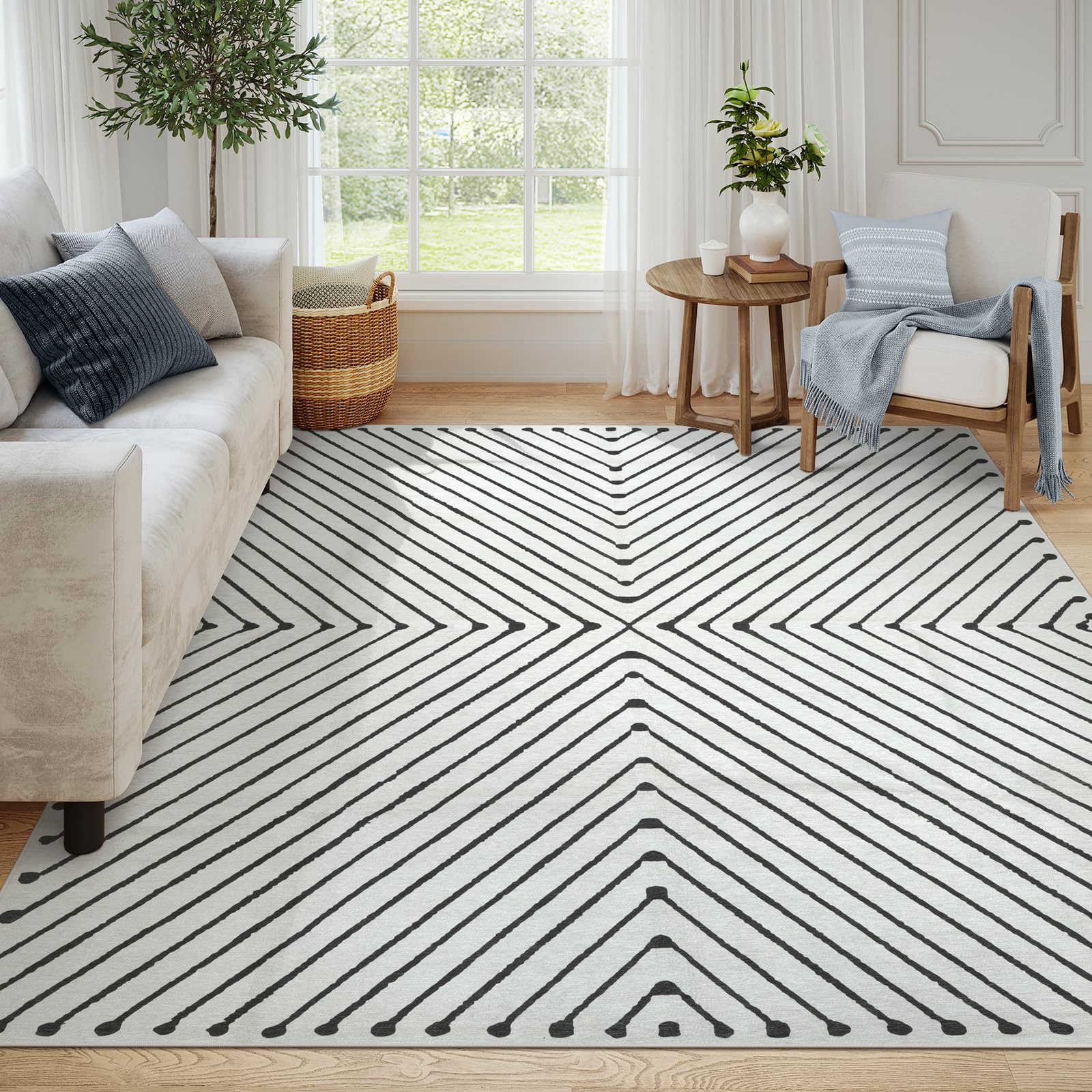 LIVEBOX Ultra-Thin Washable 8x10 Area Rugs - Modern Area Rugs for ...