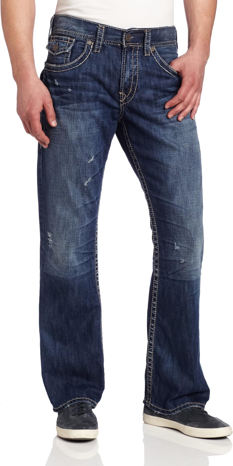 Silver Jeans Men's Zac Flap Relaxed Fit Jean at Amazon Men’s Clothing store