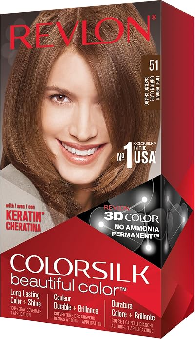 Revlon Colorsilk 51 Light Brown Ammonia Free Hair Dye Color