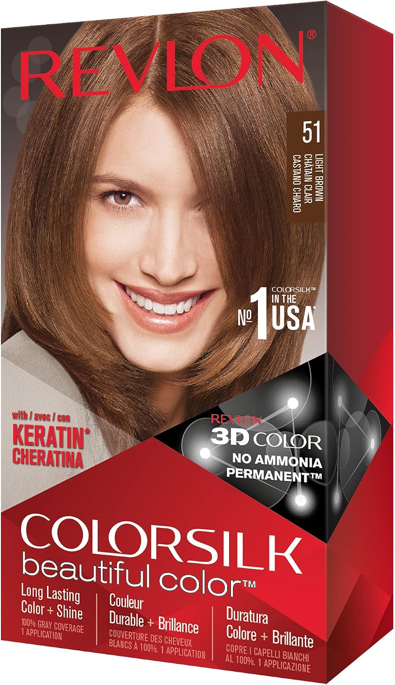 Revlon Colorsilk 51 Light Brown Ammonia Free Hair Dye Color