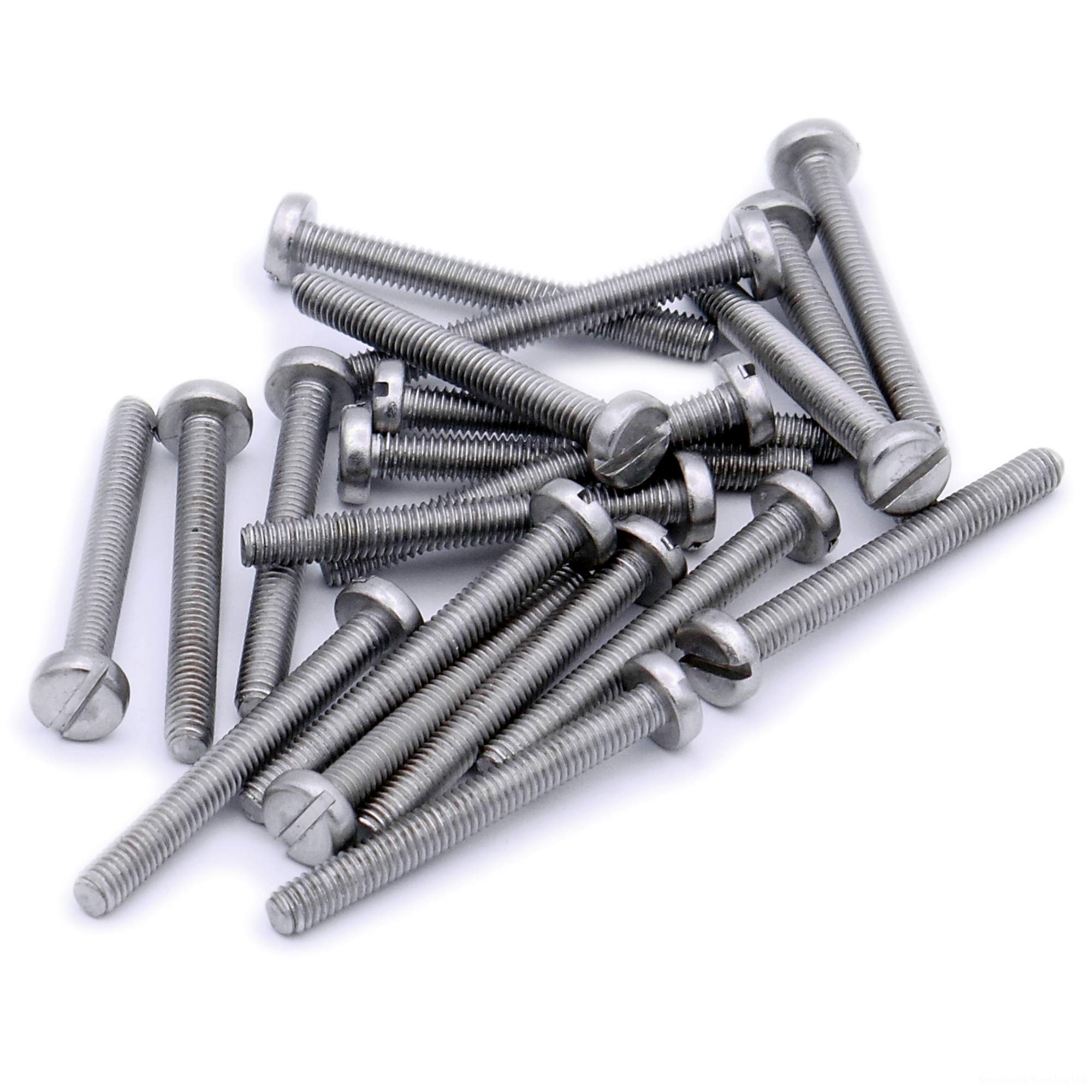 M3 (3mm x 6mm) Slot Pan Machine Screw (Bolt) - Stainless Steel (A2) (Pack of 20)