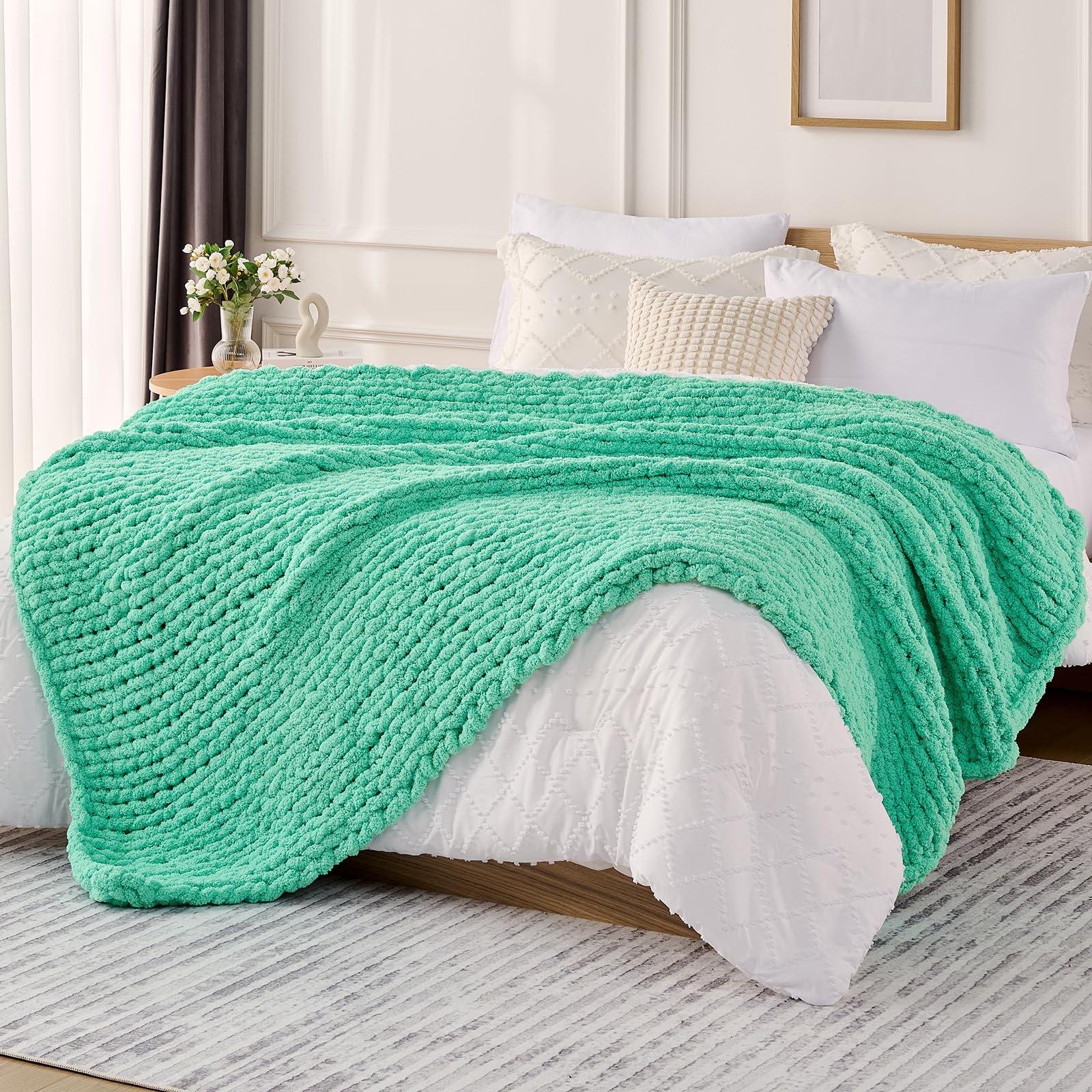 L'AGRATY Chunky Knit Blanket