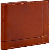 Time Resistance Leather Wallet – Italian Handmade Minimalist Billfold for Cards and Cash – Slim Full-Grain Leather Wallet (Cognac)