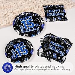Grencian 96Pcs 15th Birthday Party Decorations for