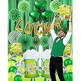 St Patricks Day Decorations Pre-Assembled Shamrock Lucky Banner Garlands Clover Hanging Swirls Irish Decor for Home Saint Patrick Party Supplies