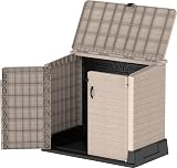 Duramax StoreAway 850L Plastic Garden Shed Outdoor Wheelie Bin Store Taupe view 7