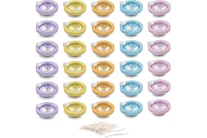 KSJONE Pack of 30 Diwali Decoration Handmade Colorful Earthen Diyas for Pooja Handpainted Diyas for Pooja Festival Decoration Lights for Dipavali Home Indoor Outdoor Decor with Cotton Wicks (Design 2)