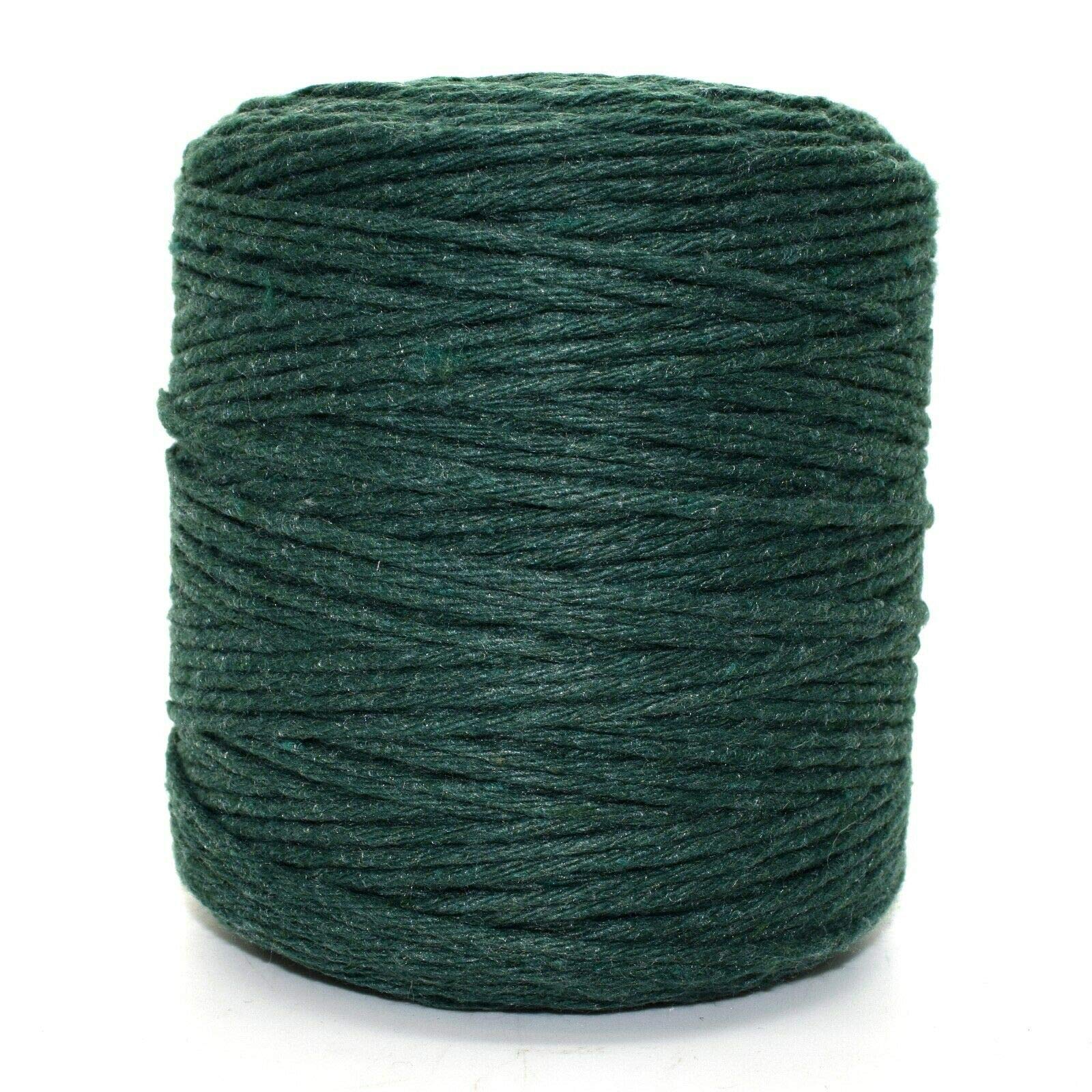 Premium Green Macrame Cord, 300 m / 984 ft of 2 mm Thick Natural Cotton Thread Yarn Macrame Rope for Wall Hangings, Plant Hangers, DIY Crafts, Home Decorations, Gift Wrapping (Reel)