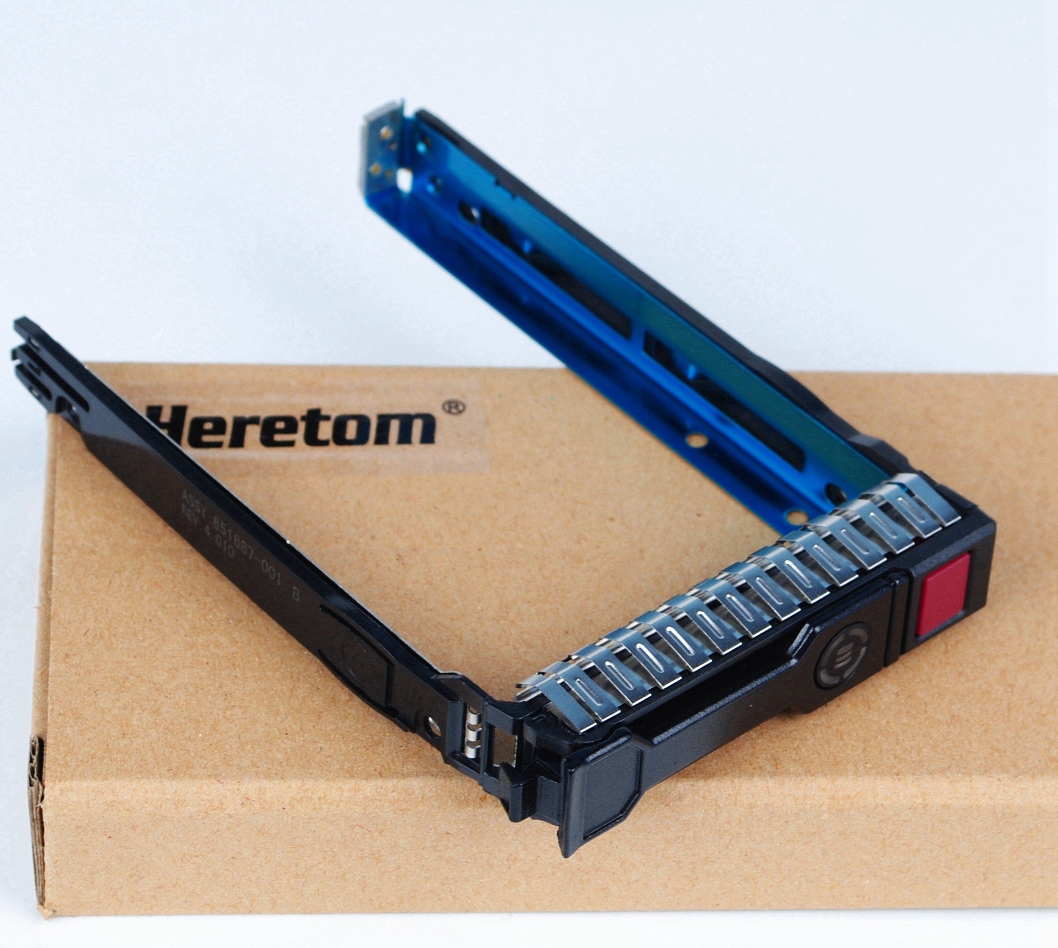 Heretom 2.5" SFF SAS/SATA HDD Tray Caddy REV 4.010 for HP Proliant 651687-001 651699-001 G8 Gen8 G9 Gen9 for DL380p DL360p ML310e ML350p ML110 DL160 DL385p ML350 DL380e and More - with 4 Screws