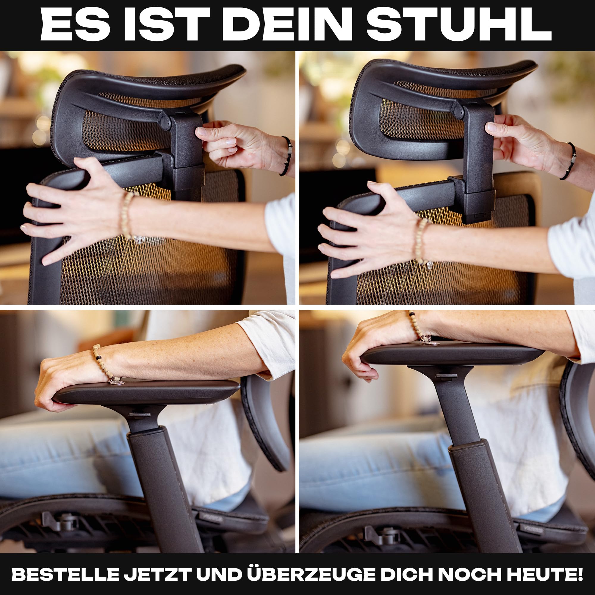 VALKENSTOL M6 Bürostuhl Ergonomisch Testsieger für Grosse Menschen, Breite Sitzfläche Schreibtischstuhl, Office Chair mit Lordosenstütze, Verstellbare Rückenlehne für Gesundes Sitzen Chefsessel 150kg 8
