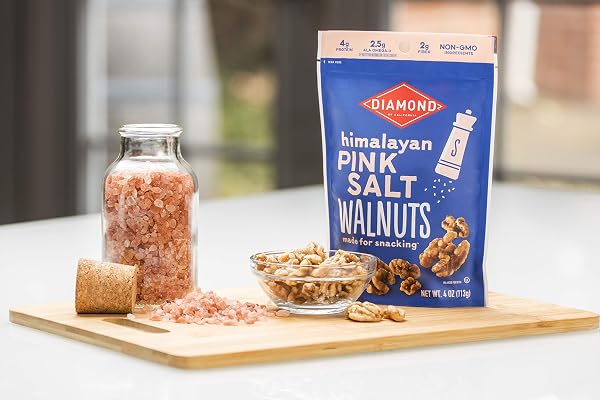 DIAMOND OF CALIFORNIA HIMALAYAN PINK SALT WALNUT SNACK NUTS, 4 OZ.