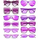 Pibupibu 12 Pack Mixed Style Party Sunglasses Bulk Classic Retro Y2K Glasses Funky Eyewear Costume Accessories