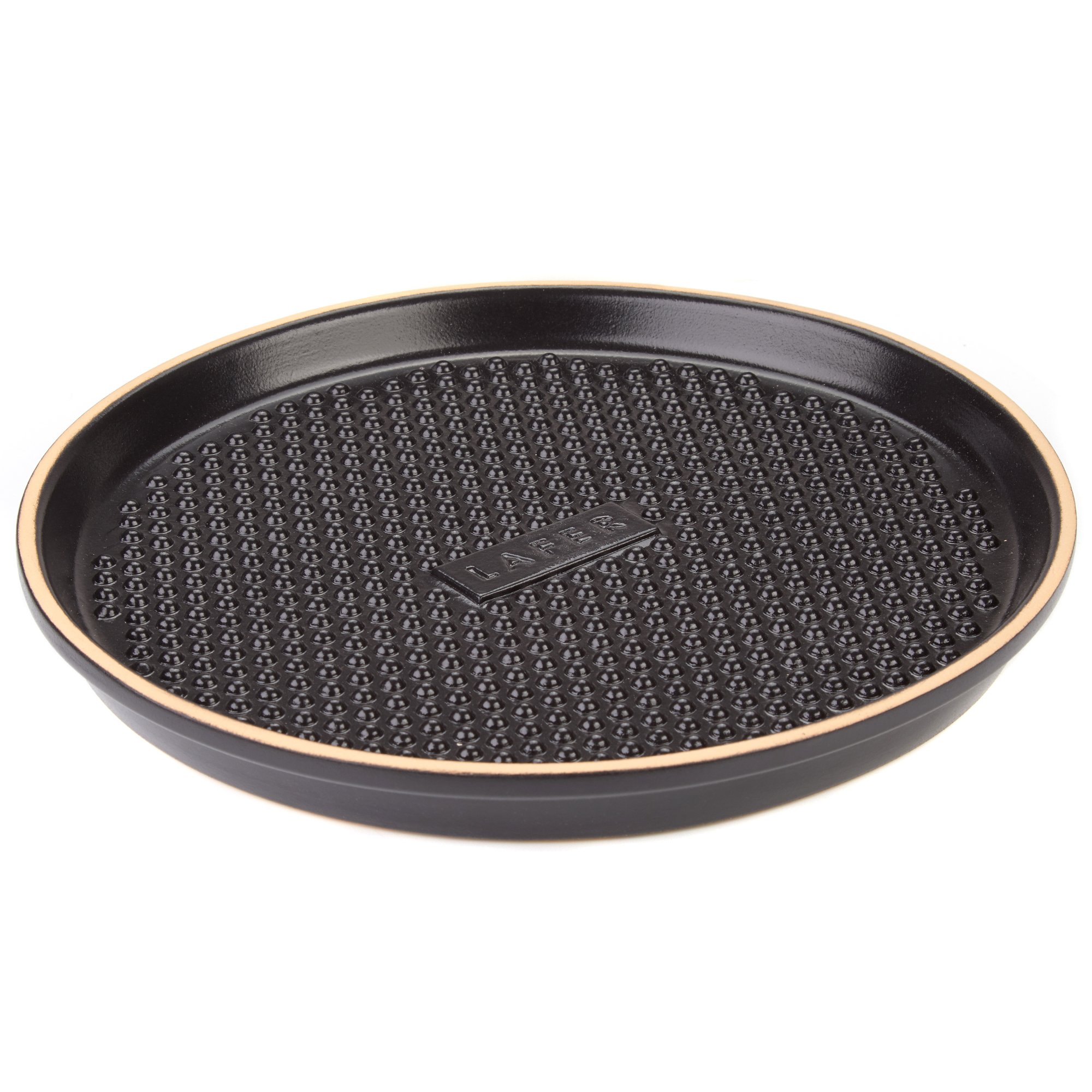 Römertopf 9036 06 Plancha Round with Grill nubs, Clay, Black, Beige