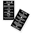 Boutique Marketing LLC Tooth Gem Aftercare Instructions Cards | 50 Pack | Size 2x3.5 inch Business Card | Wallet Sized Black with White Design, black, white