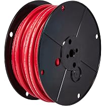 Ancor Cavo Rame Stagnato 0000AWG (107mm²) Rosso – 50FT (15,24m) Per Elettronica, Batterie, Comunicazioni