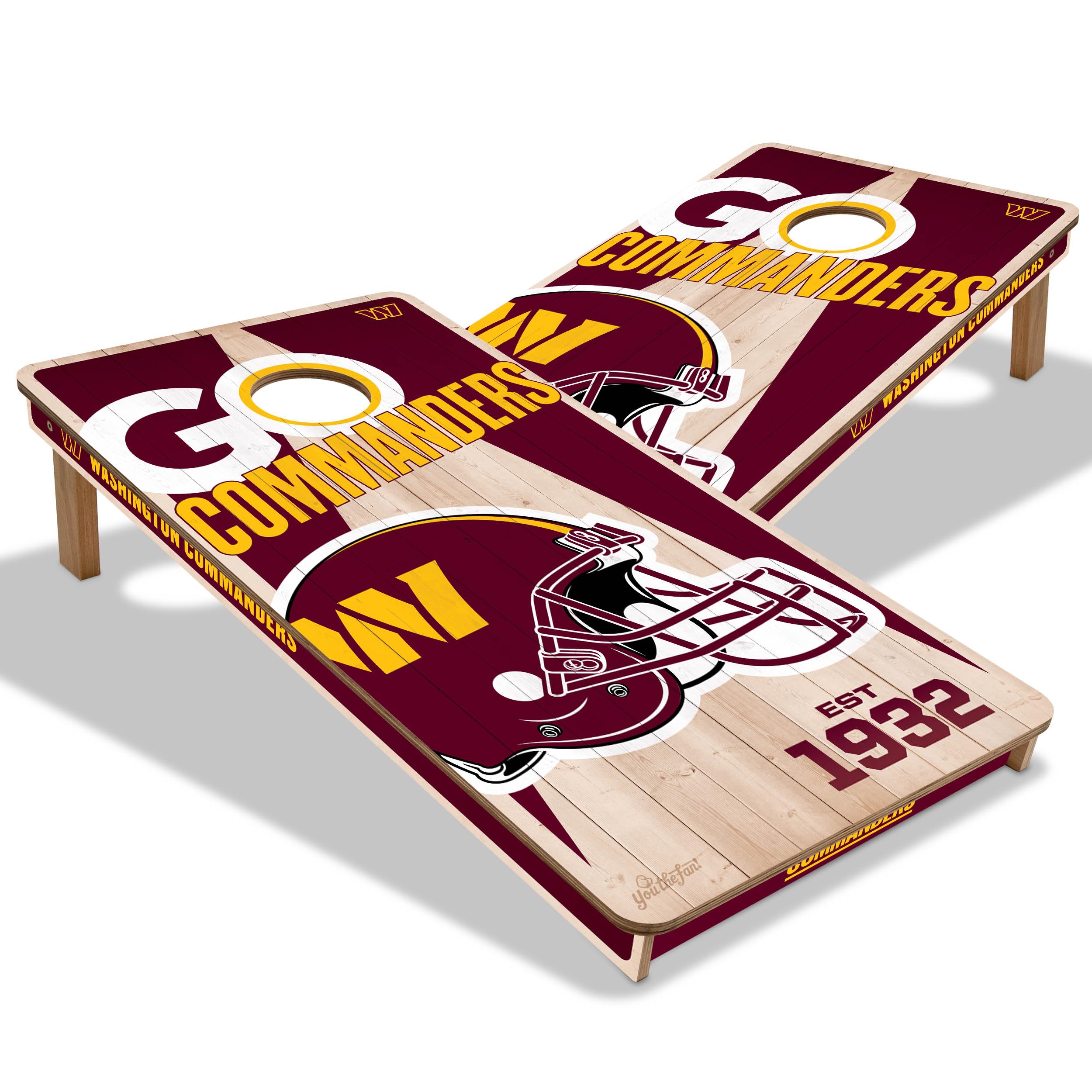 YouTheFan NFL Washington Commanders 2’ x 4’ Professional Wood Cornhole Game
