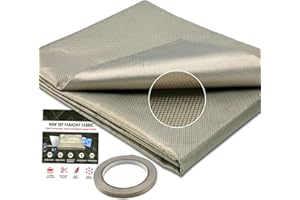 SINNSIDELIN Faraday Cloth 43.3"x98" Nickel Copper Faraday Fabric,Military Grade Material Protection Fabric Kit with 0.6''W Conductive Tape Faraday Tape for DIY Faraday Cage,WiFi