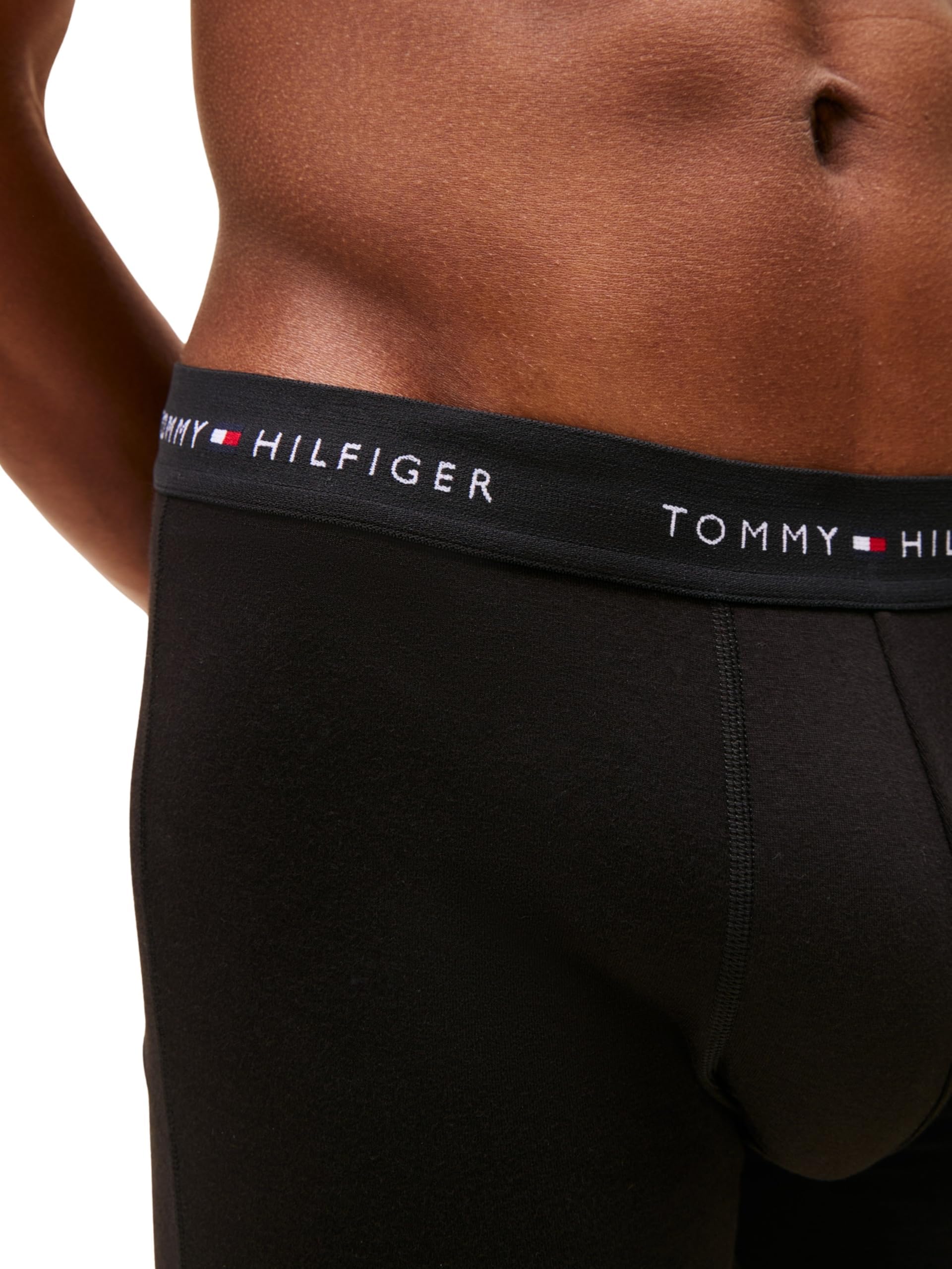 Tommy Hilfiger Herren 3er Pack Boxershorts Briefs mit Logobund, Schwarz (Black/Black/Black), L 3