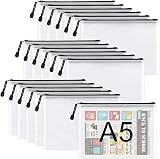 Umriox A5 Plastic Zip Folders 18Pcs Mesh Zipper Pouches File Wallets view 1
