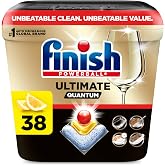 Finish Ultimate Quantum Dishwasher Pods, Dish Detergent, Lemon Scent, 38ct | Dishwasher Detergent Dish Soap, Dishwasher Tabs, Dish Detergent Pods, Removes Burnt-On &amp; 24HR Dried-On Stains