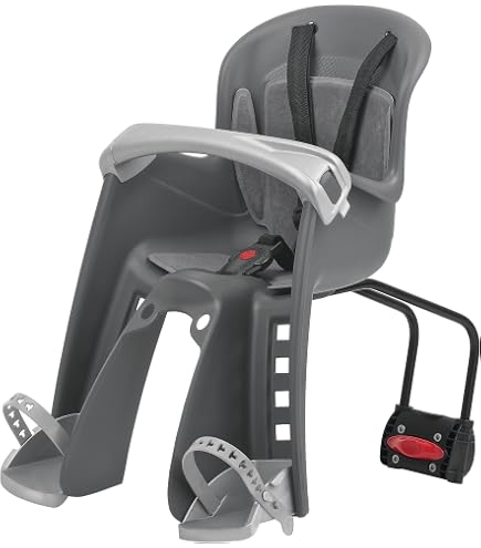 Seggiolino Bici Anteriore Polisport Bubbly Mini Evo, Nero/Grigio Scuro, Da Ritorno Cliente