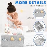 Maliton Nappy Caddy with Lid Grey - Large Portable Diaper Organizer view 5