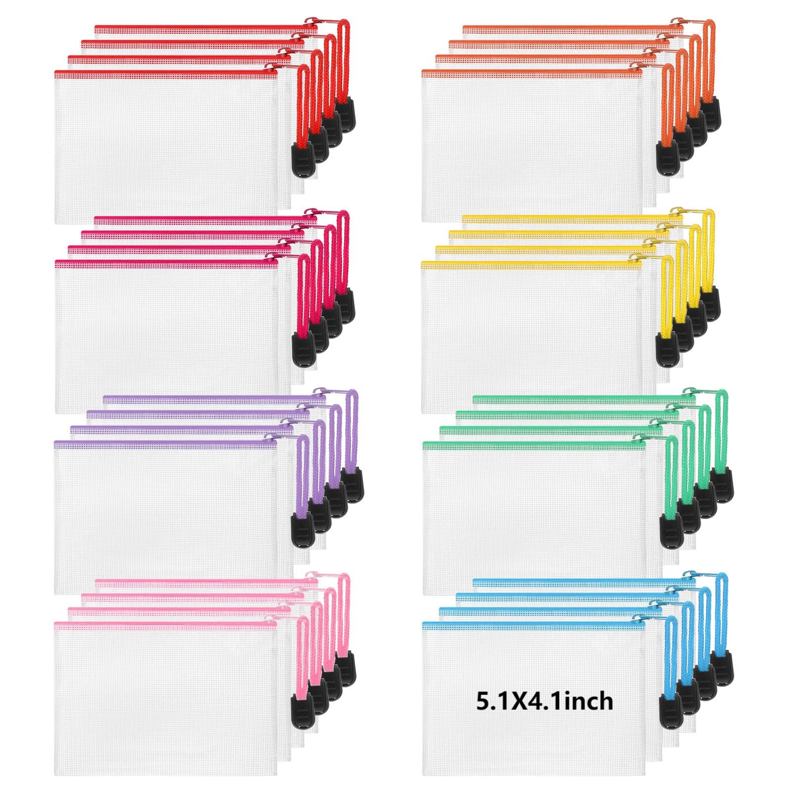 Photo 1 of Jetec 32 Pcs Mesh Zipper Bags Toy Storage Bikini Organizer Bag Bolsas Para Guardar Trajes De Baño Waterproof Zipper Reusable Pouch Puzzle Multipurpose for Storage Office(Stylish Color,5.1 x 4.1 Inch)