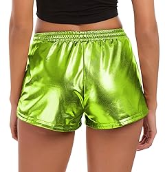 Women's Metallic Shorts Sparkly Hot Outfit Shiny