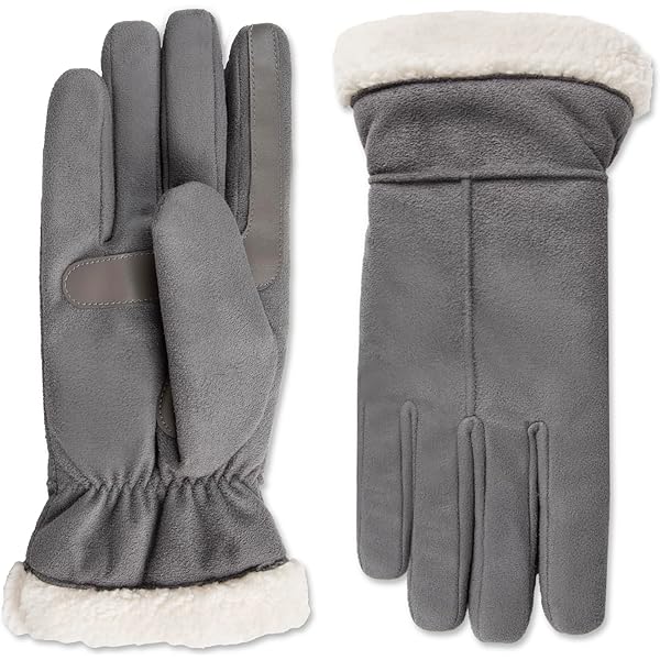 Isotoner Women's Chunky Cable Knit Sherpasoft Mittens, Ivory, One