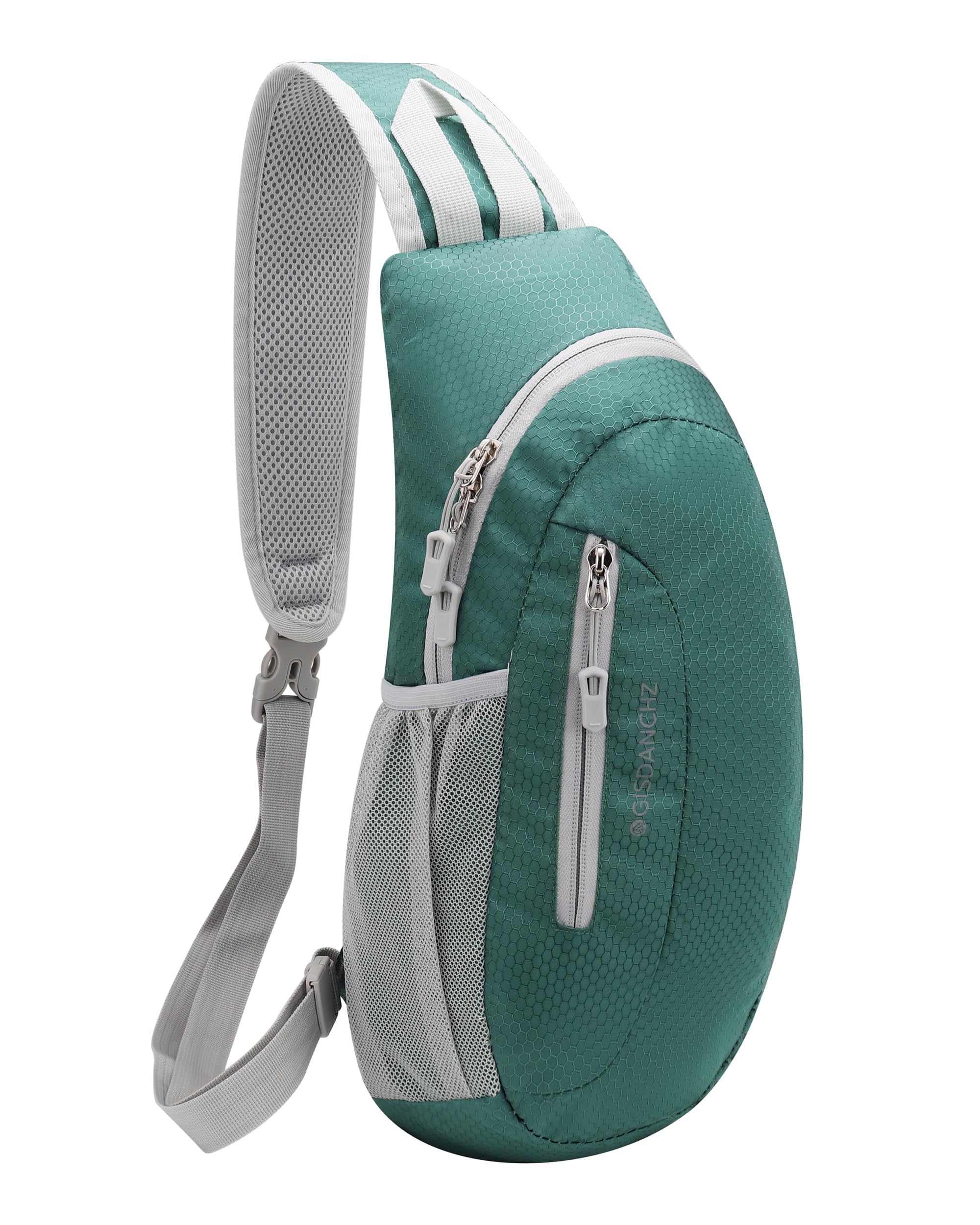 Gisdanchz Sling Bags for Men Women Sling Backpack Small Rucksack Crossbody Shoulder Chest Bag Lightweight Waterproof Travel Hiking Dayapck One Strap Backpack Sling Bag for Women Men, Teal Green