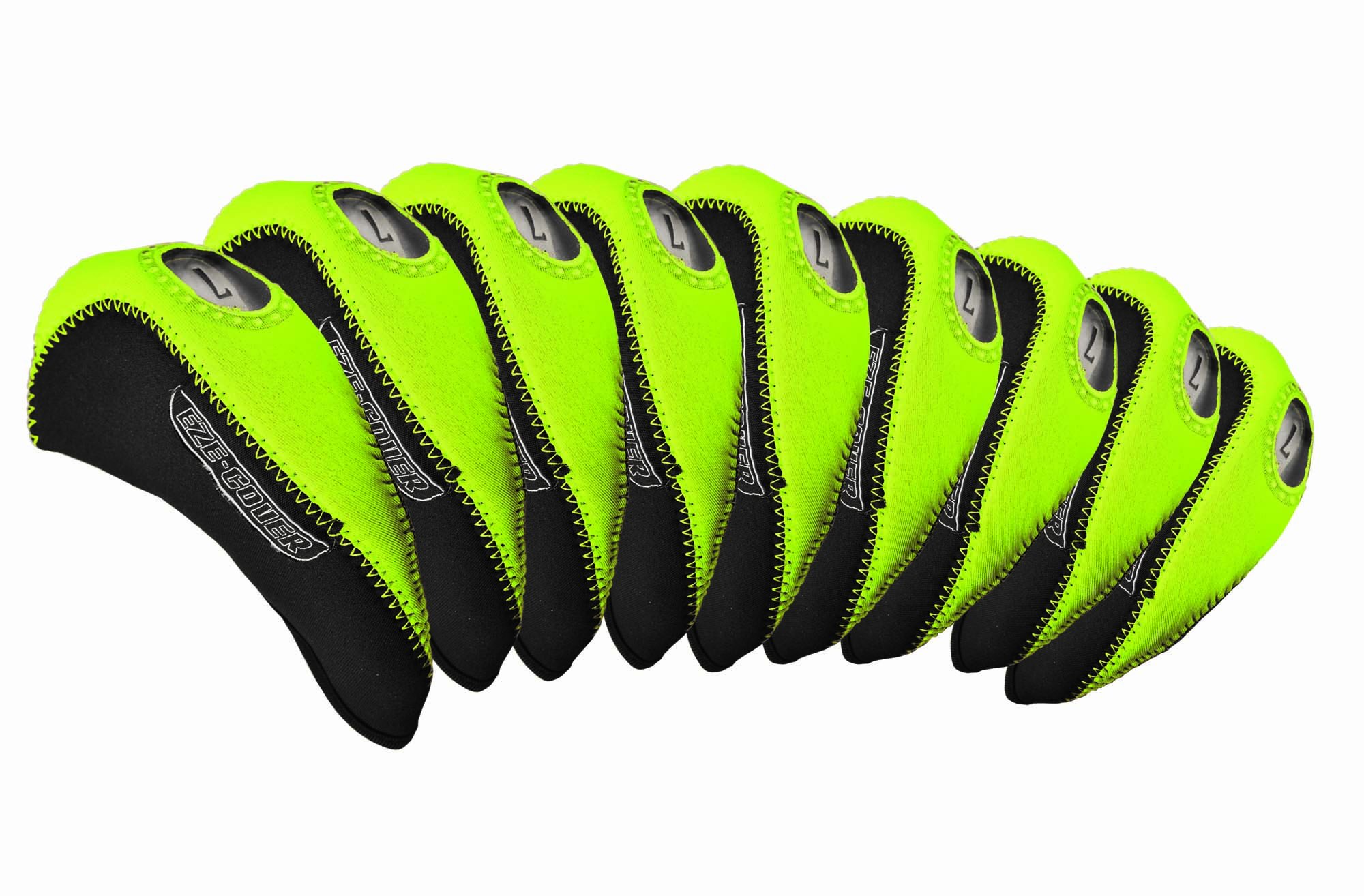 Longridge EZE Golf Iron Covers (Pack of 10) - Green/Black