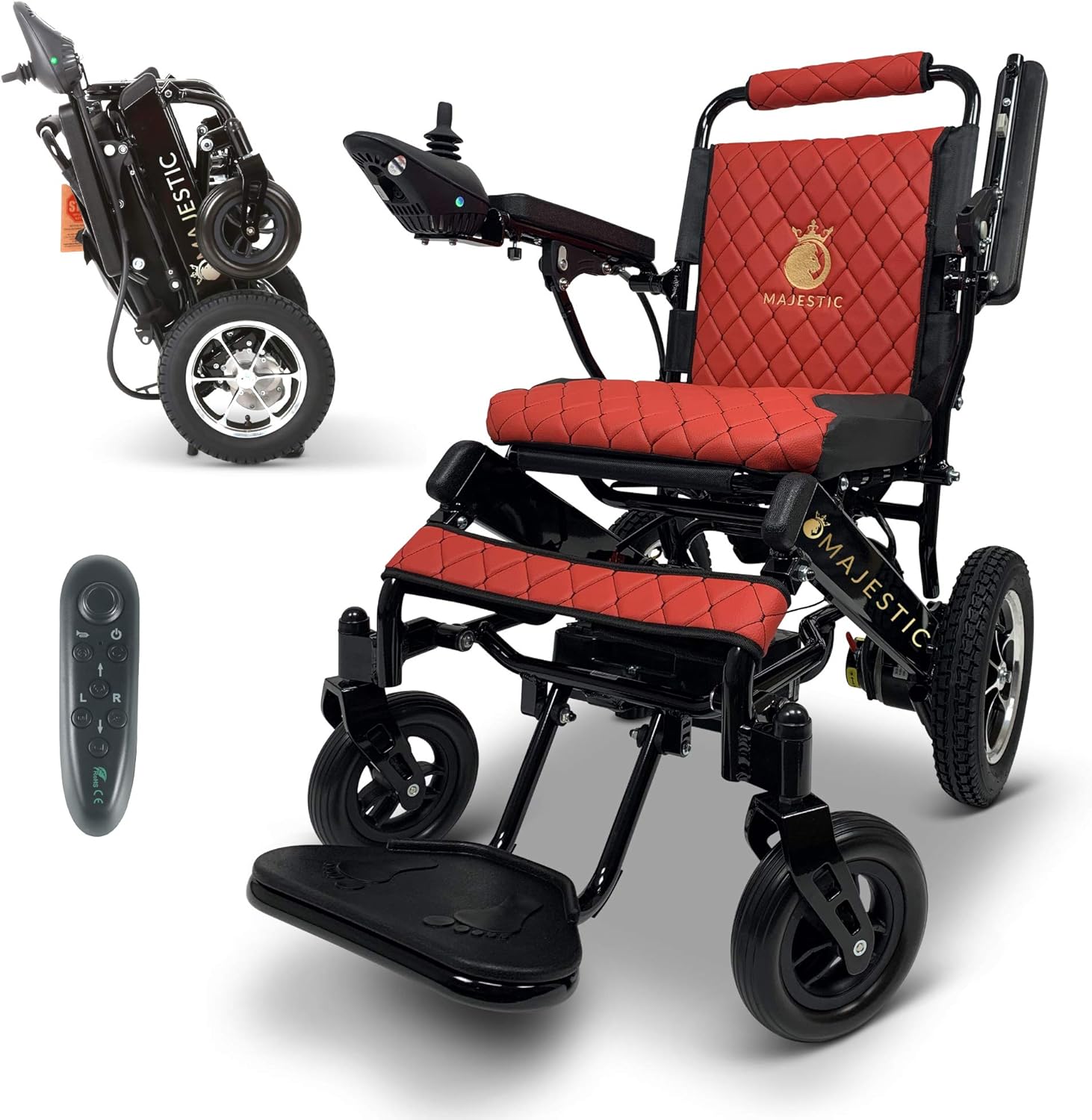 2021 New Lightweight Electric Wheelchair - Remote Control Electric Wheelchairs Lightweight Foldable Motorize Power Electrics Wheel Chair Mobility Aid (17.5" Seat Width): Health & Personal Care
