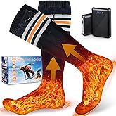 Heated Socks for Men Women, 5000mAh Electric Battery Heated Socks Rechargeable with 4 Heating Levels, Cold Weather Foot Warmer Heating Socks Washable for Hunting Skiing Camping Winter Outdoors