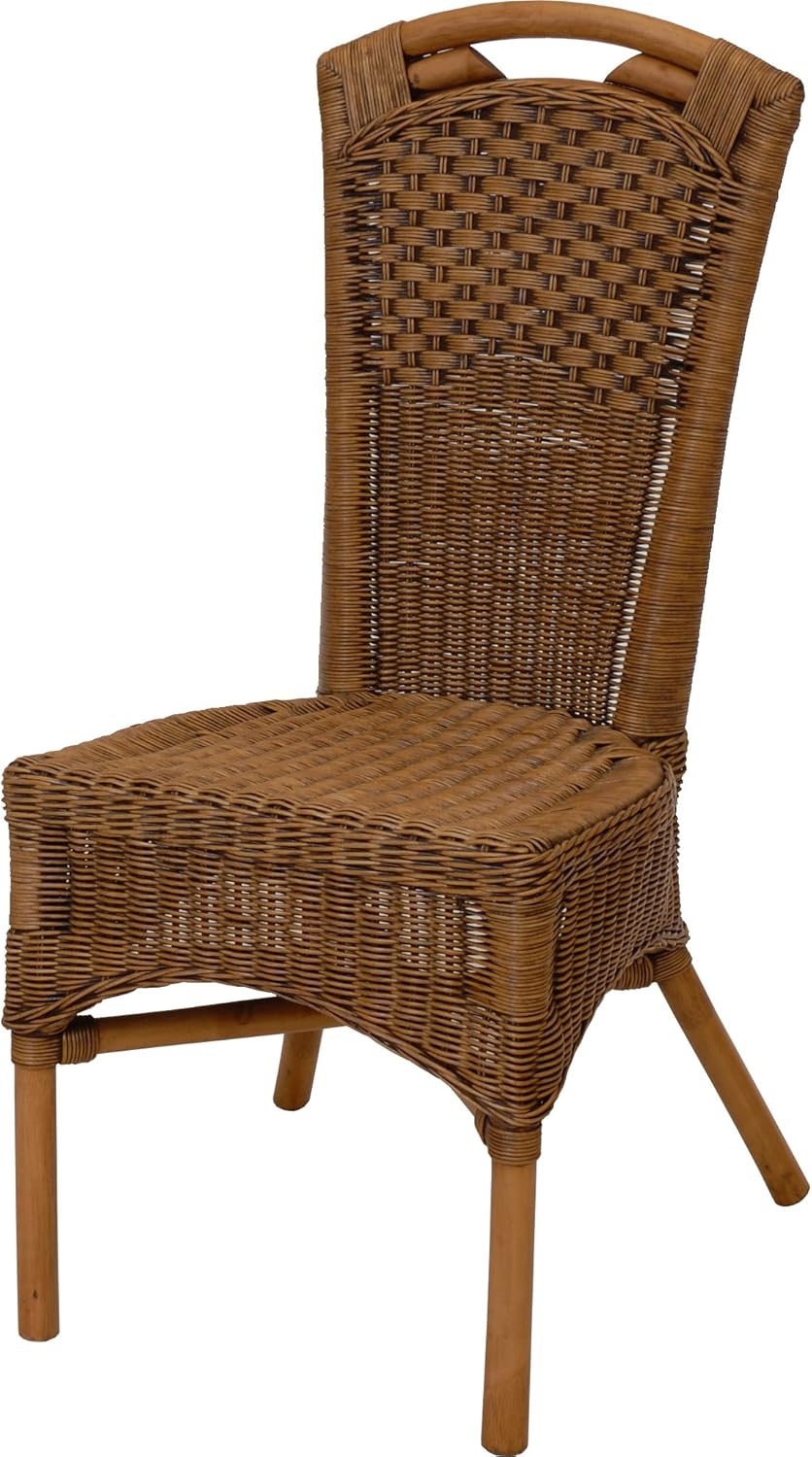 Rattan-Esszimmerstuhl mit schönem Flechtmuster und Griff / Küchenstuhl