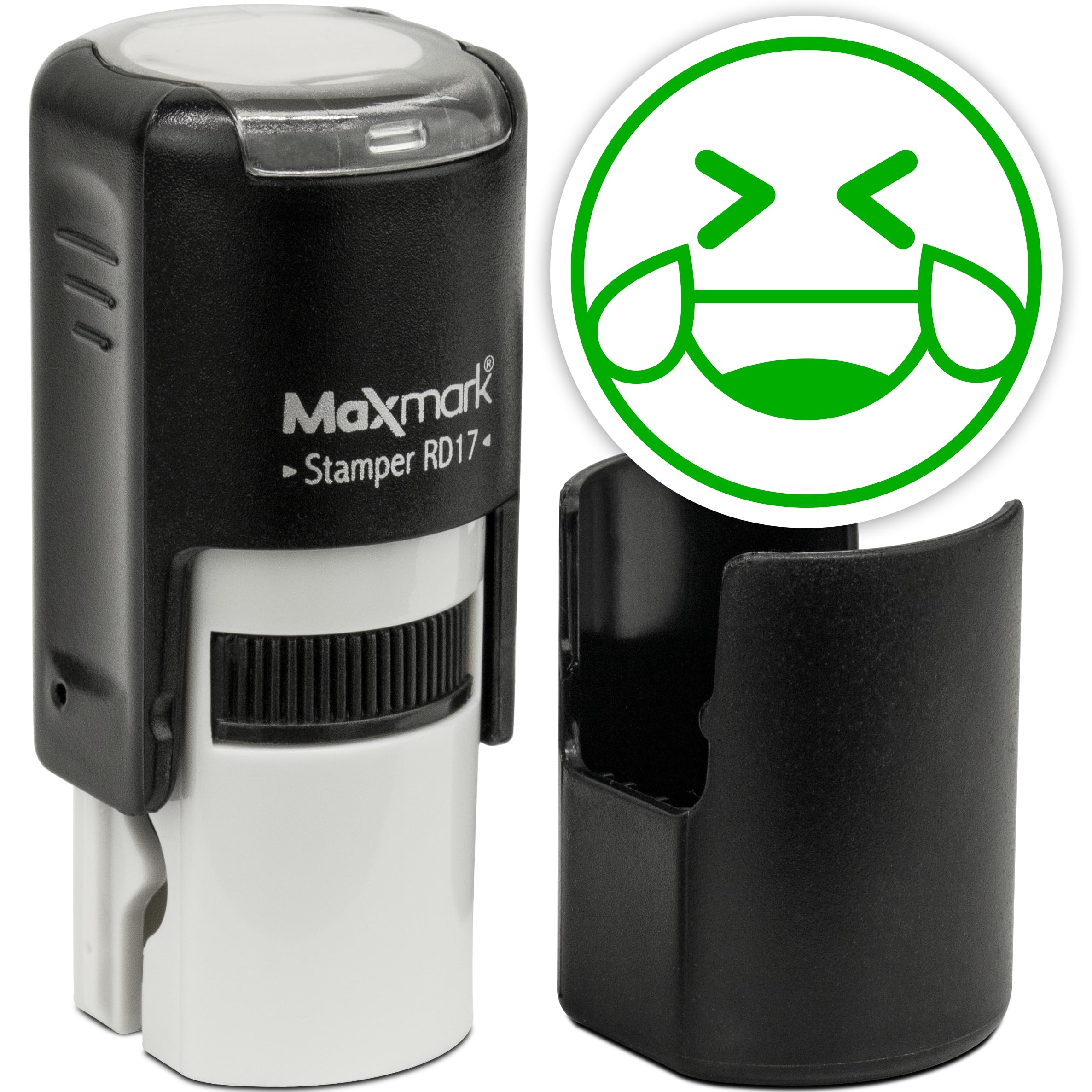 MaxMark Round Self Inking Emoji Stamp - Laughing