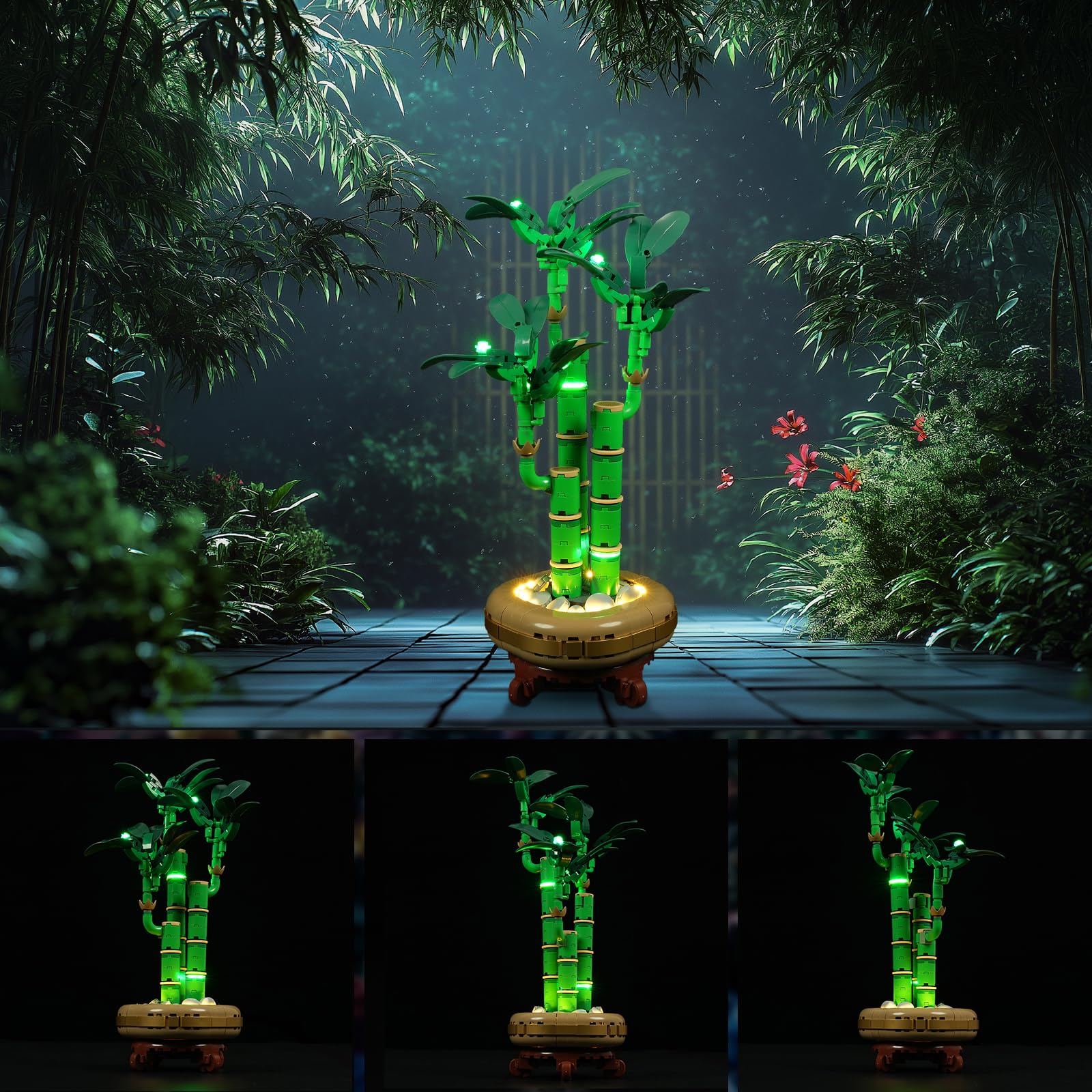 YEABRICKS LED Licht für 10344 The Botanical Collection Glücks-Bambus Bausteine Modell (Bausteine Set Nicht enthalten) 3