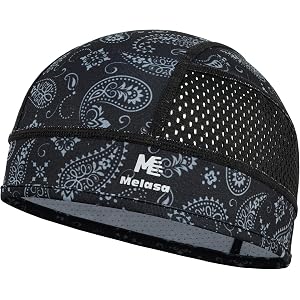 MELASA Cooling Skull Cap Breathable Sweat-Wicking Under Helmet | Lightweight, Quick-Dry, Snug Fit, No Slipping for Men Women