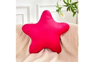 XVTRU Hot Pink Star Throw Pillow, Cute Star Pillow Room Decor, Soft 14.9" Star Shaped Decorative Throw Pillow for Bedroom, Star Plush Floor Cushions Pillows