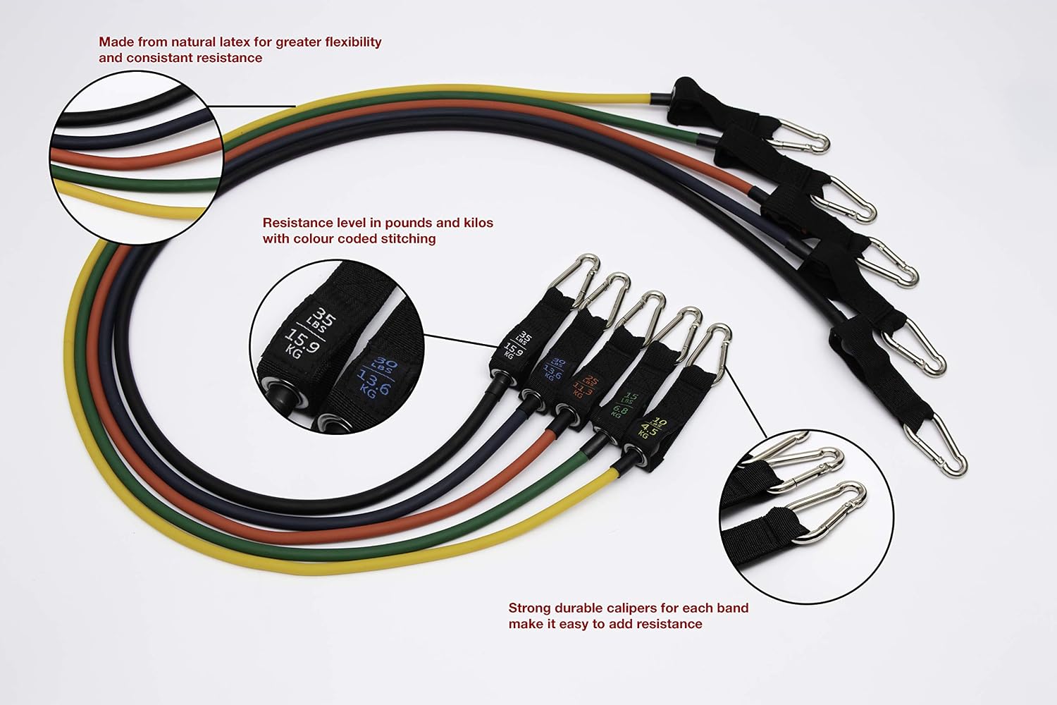Y.B Fit Resistance Bands 12 pcs Set, Includes Handles, Ankle Straps, Door Anchor, Carry Bag & Training Accessories - Image 5