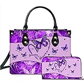 Mothers Day Gift Leather Bag- Personalized Grandmas Purse With Grandkids Names, Grandma Handbag Birthday Gifts For Mom Women